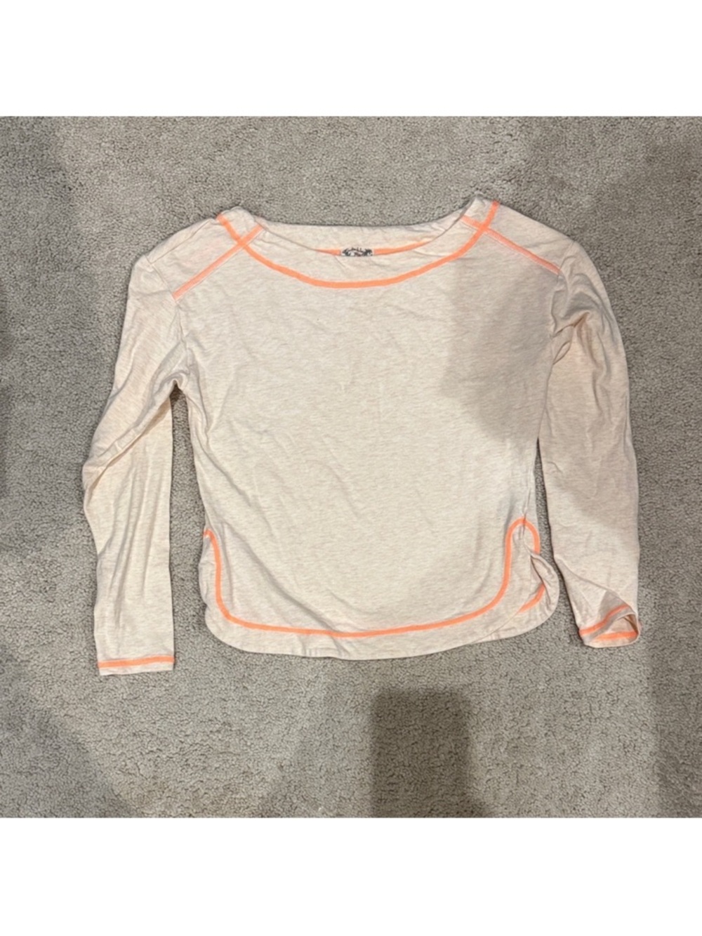 Free People Cream and Orange Pajama Set size XS - Picture 2 of 5